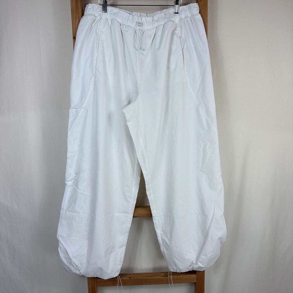 NWT Athleta White Grace Warm Up Pants Drawstring Ankle #1368 Size 1X